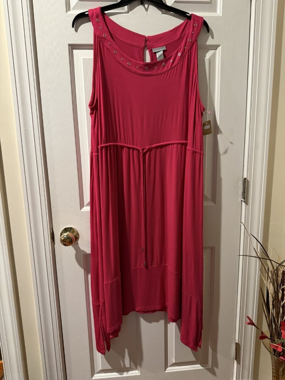 Catherine’s Size 4X Sleeveless Studded Neckline Dress with Pockets